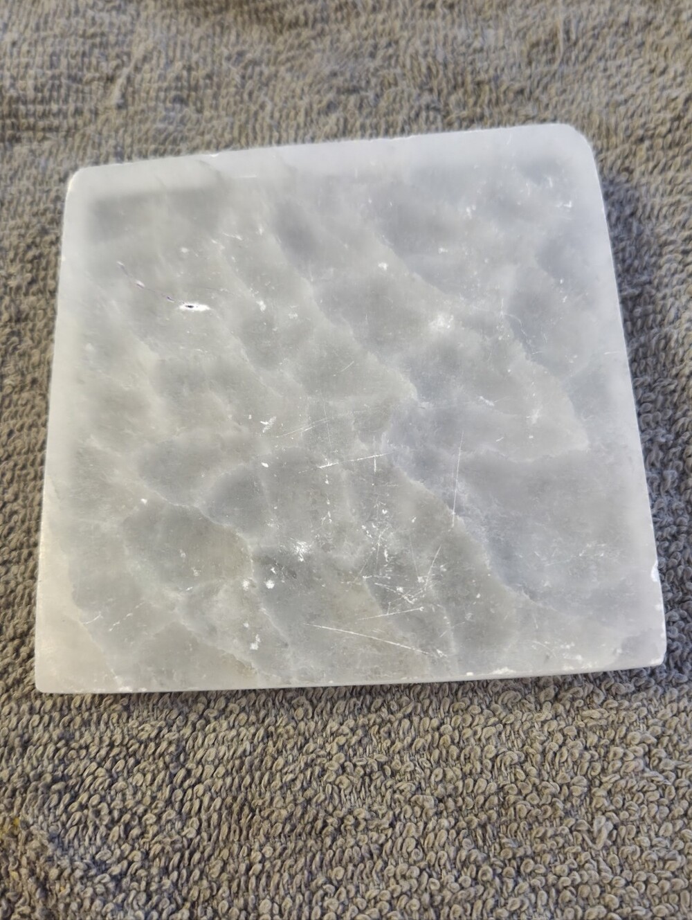 Selenite Crystal Charging Plate Square 5 Inch Healing Stone Dish